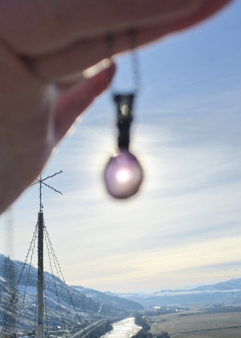 Amethyst Sphere Pendant Wire Wrapped in Antique Copper