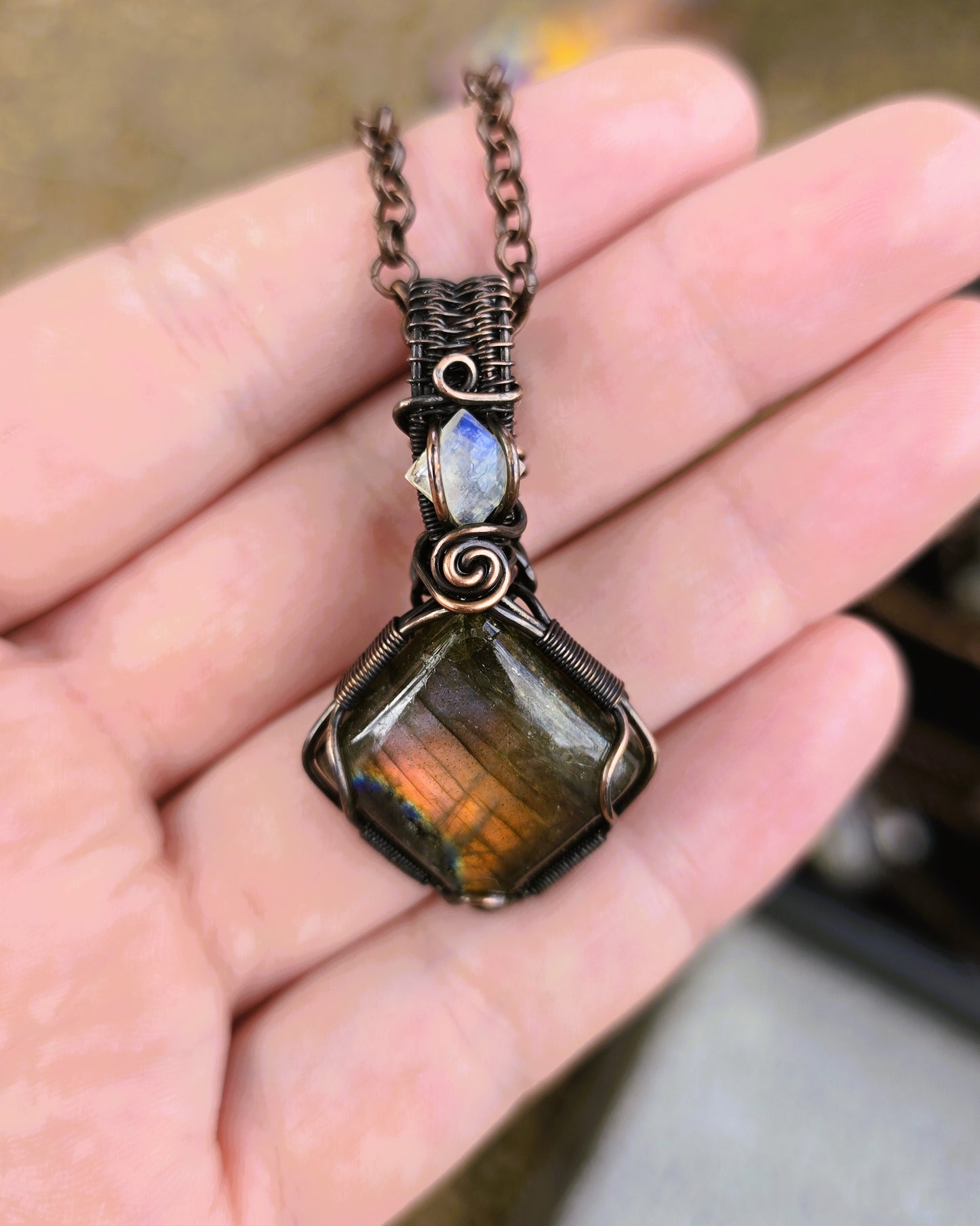 Labradorite And Moonstone Pendant