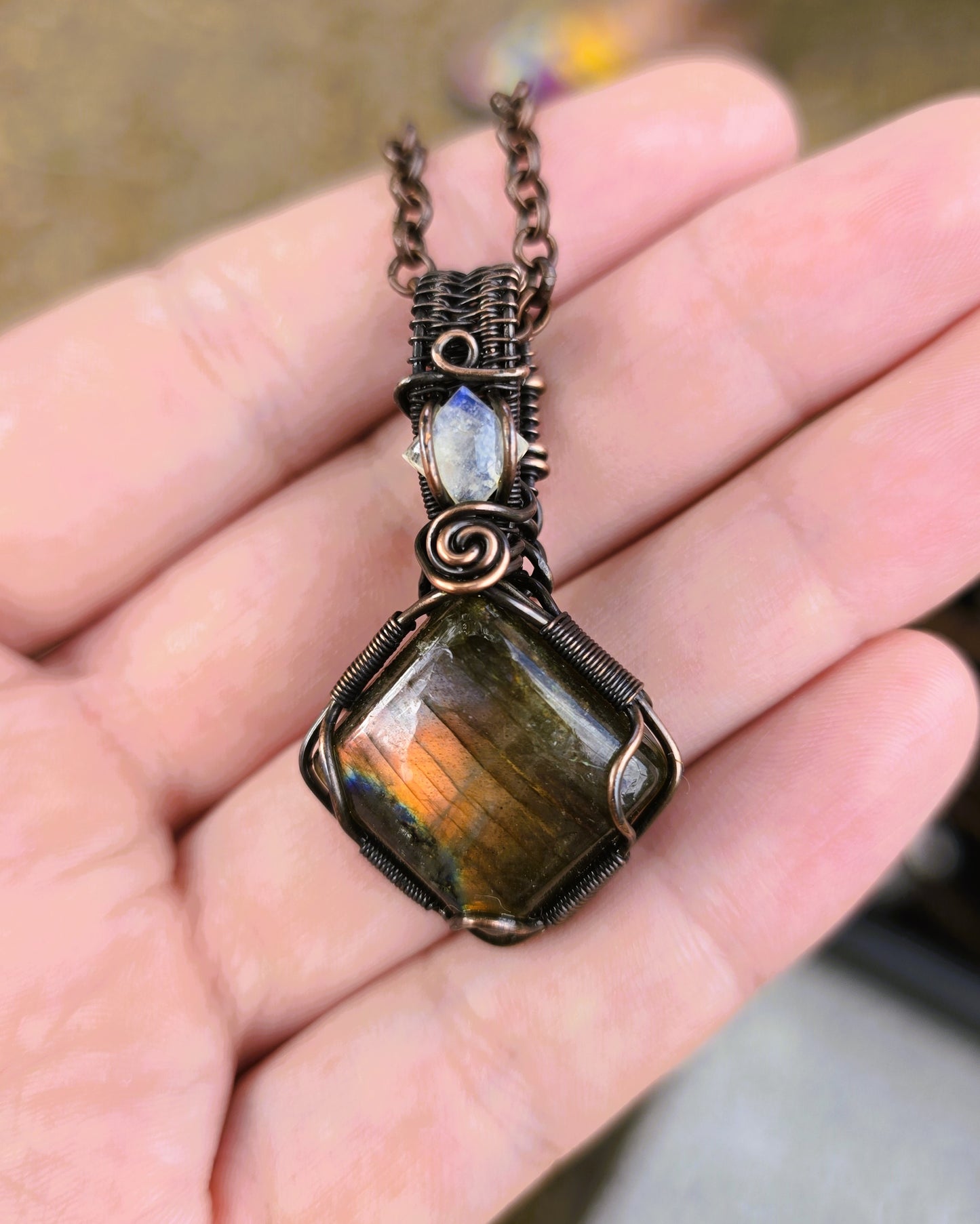 Labradorite And Moonstone Pendant