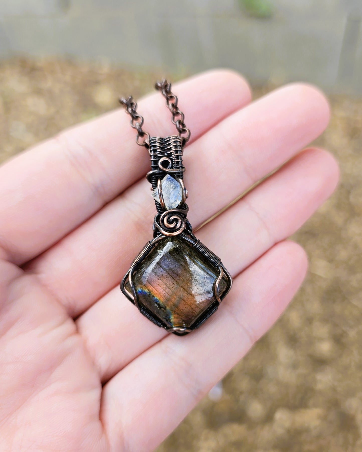Labradorite And Moonstone Pendant