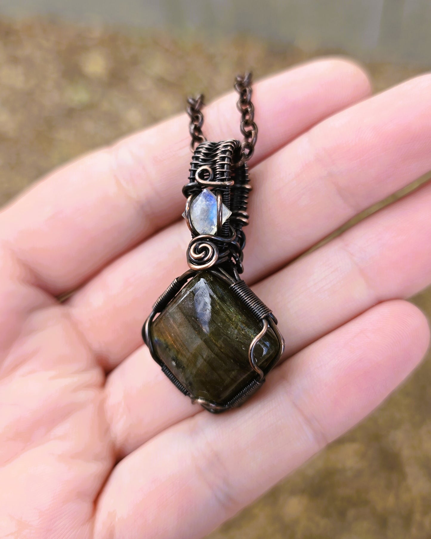 Labradorite And Moonstone Pendant