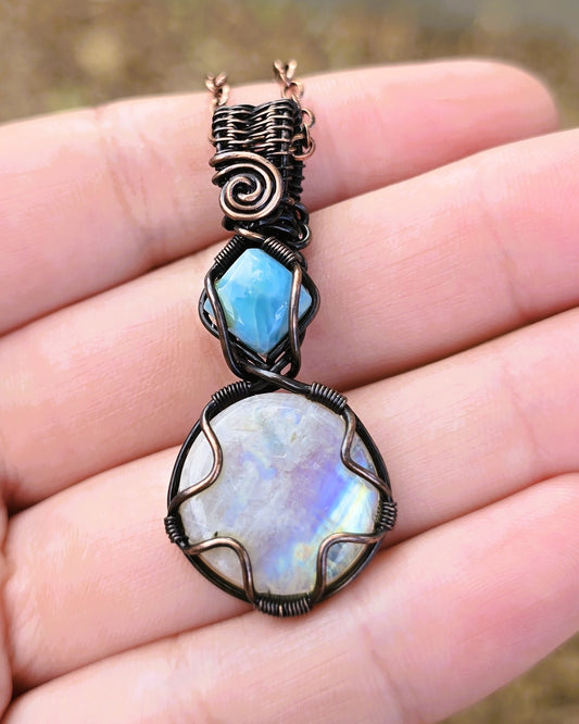 Moonstone and Larimar Pendant