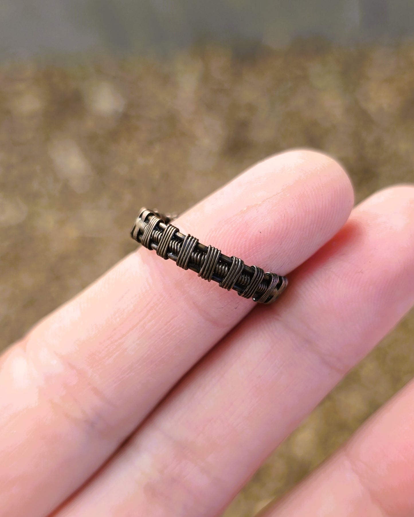 Sunstone Antiqued Copper Ring Size 6 1/4